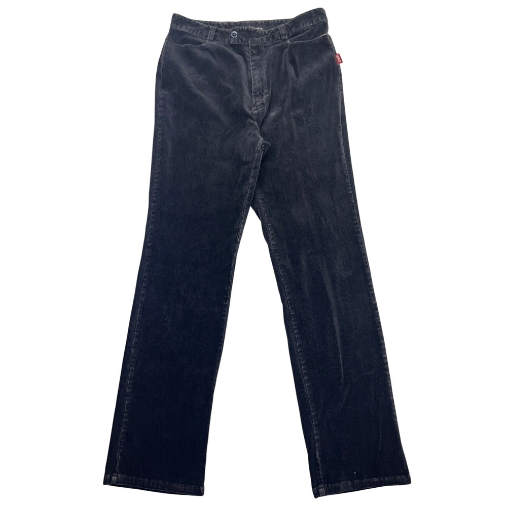 VTG Esprit Pants Womens Corduroy Black Sz 8 High Waist Casual Trousers Fits 28"